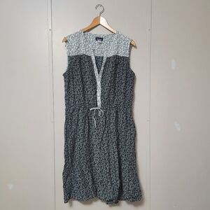 Basic Editions black and white contrast fabric dress sleeveless rayon - XL